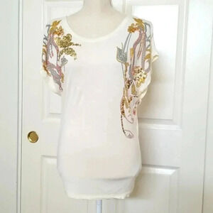 H&M Printed/Sequin Top - XS
